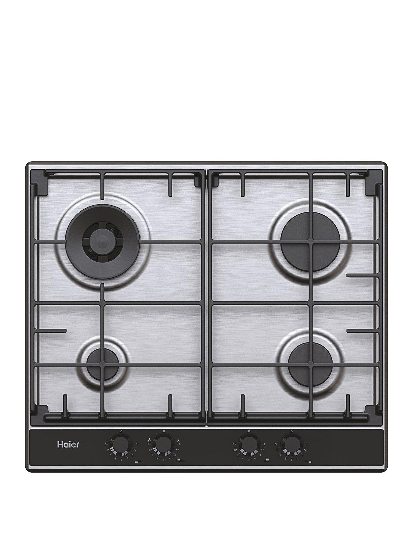 Haier Series 2 HAHG6BR4S2X 60cm Wide Gas Hob, 4 cooking zones