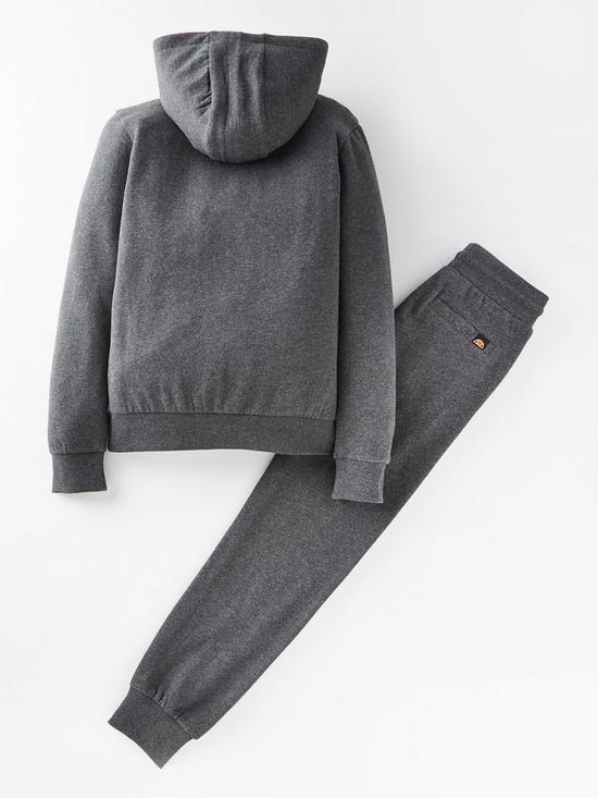 back image of ellesse-junior-boys-oppon-hoodie-tracksuit-grey