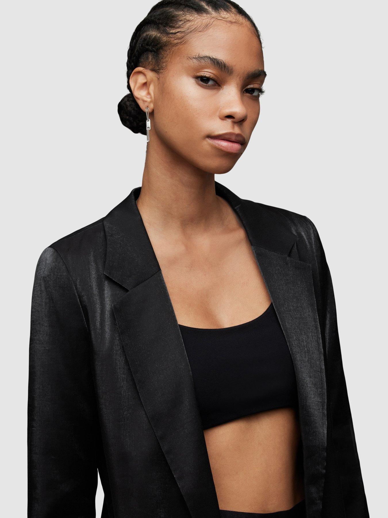 AllSaints Aleida Shine Blazer Black Very
