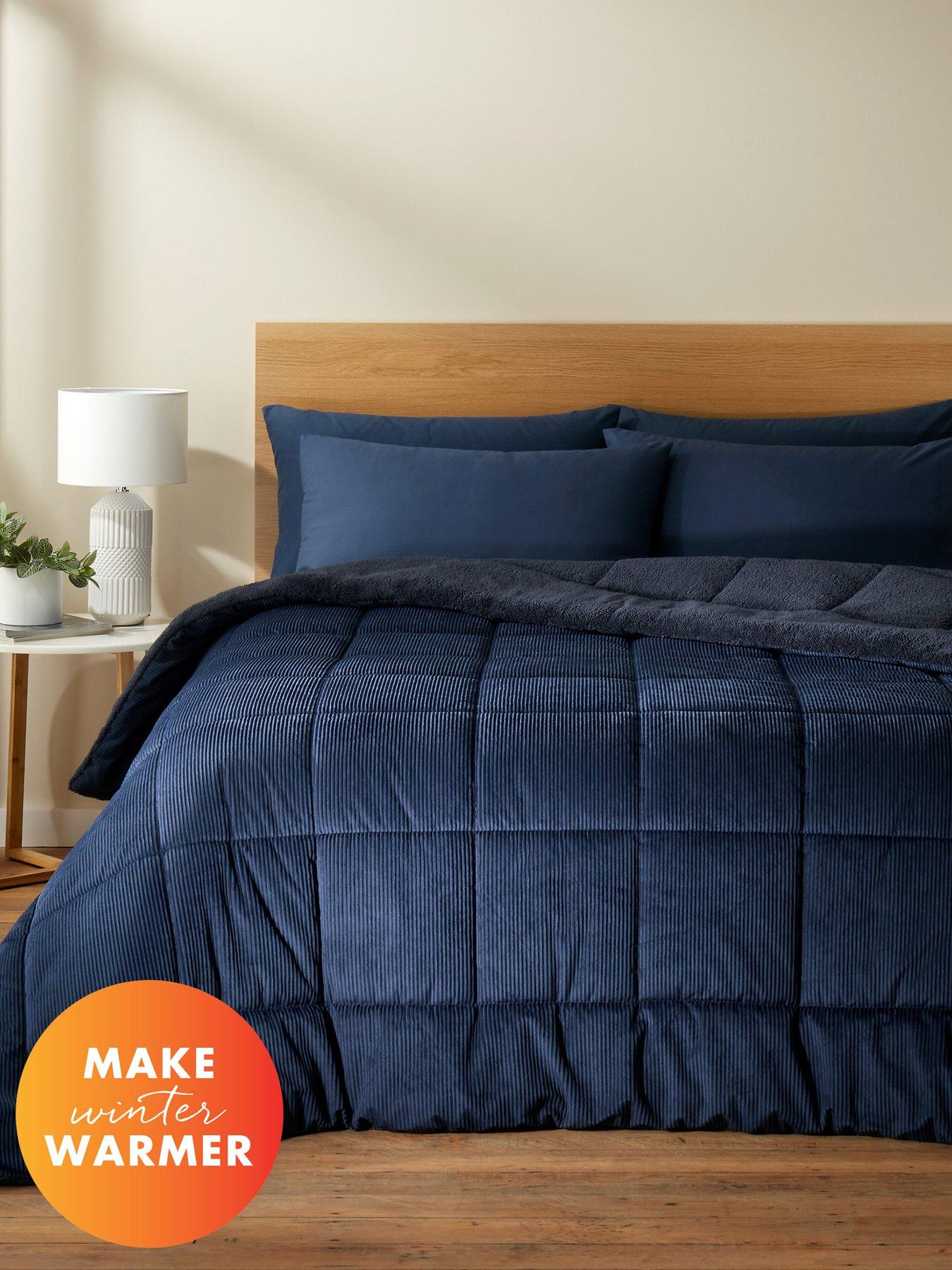 Image 1 of 5 of Catherine Lansfield Cosy Cord Coverless Duvet - Navy