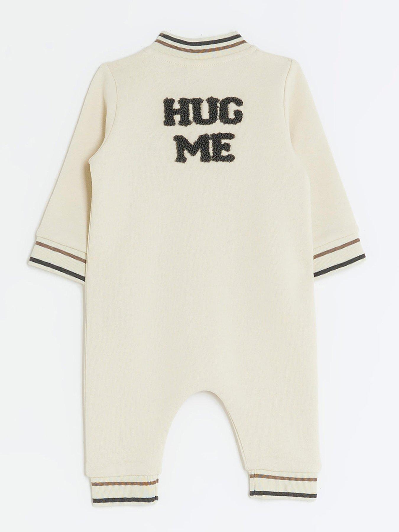 River Island Baby Baby Boys Varsity All In One Cream very.co.uk
