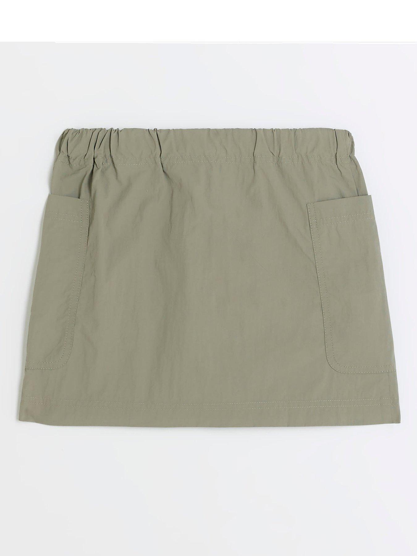River Island Girls Zip Up Cargo Skirt - Green | very.co.uk