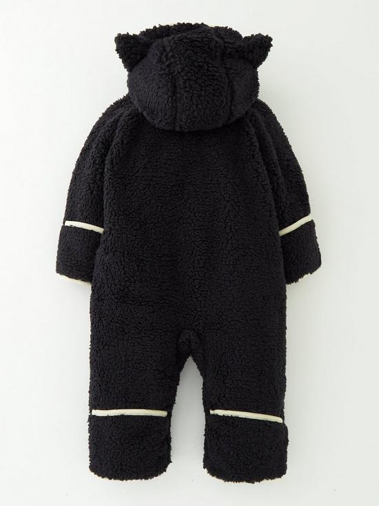 back image of columbia-infant-foxy-baby-sherpa-bunting-bodysuit-black