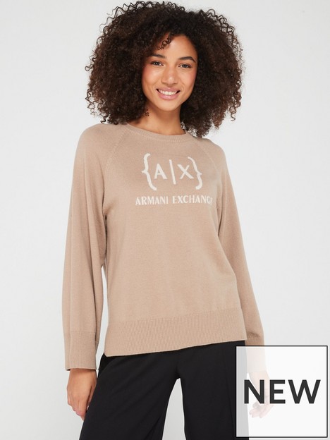 armani-exchange-merino-wool-knitted-jumper-beige
