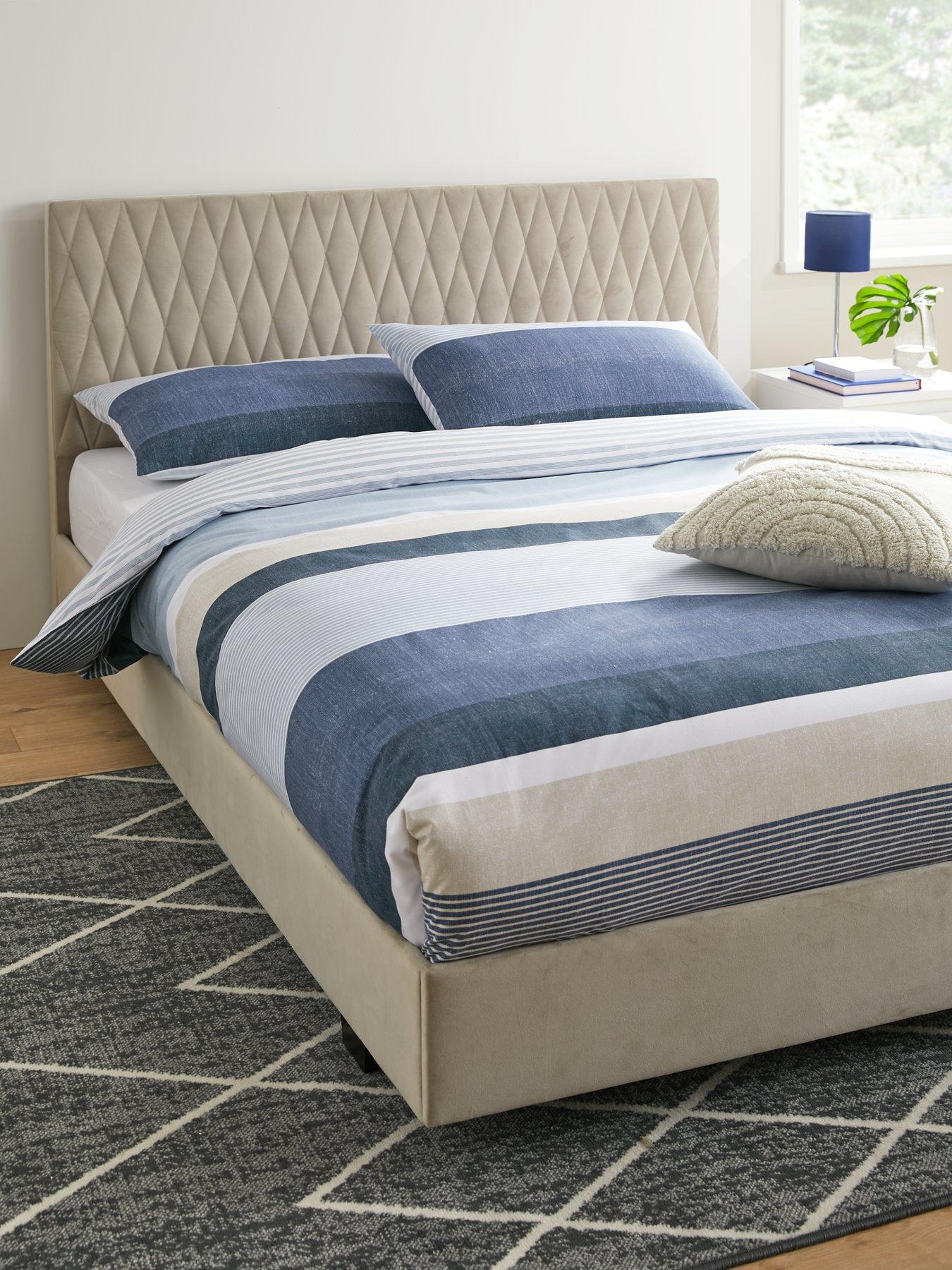 Product photograph of Very Home Ashton Fabric Bed Frame With Mattress Options Buy Amp Save - Bed Frame With Memory Mattress from very.co.uk