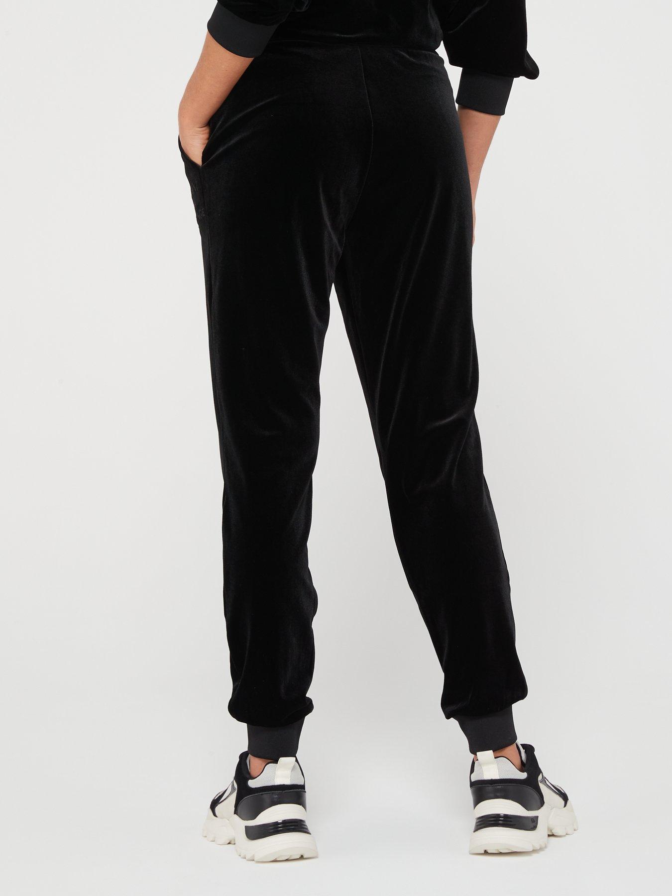 Armani Exchange Velour Cuffed Joggers - Black