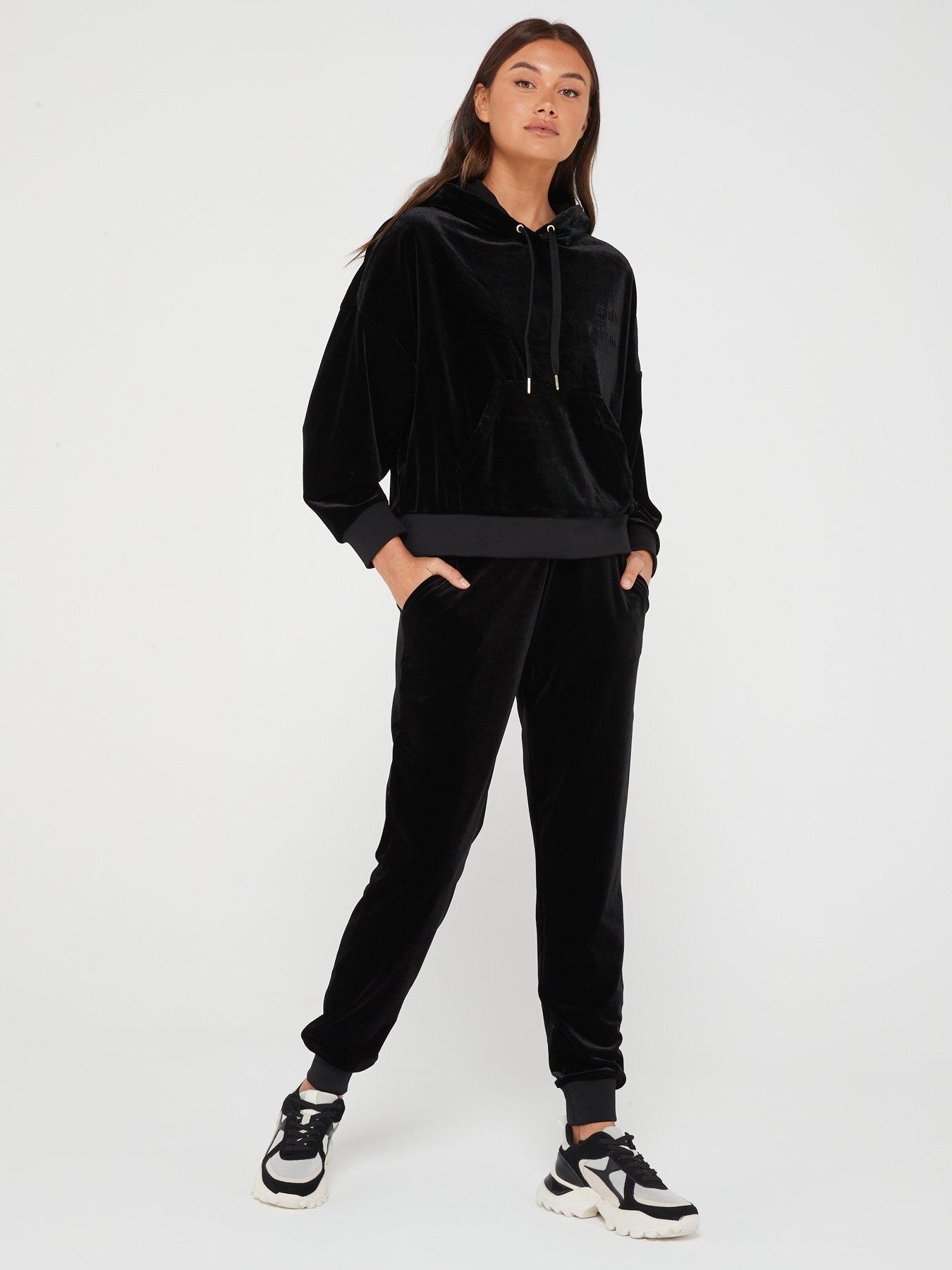 Armani Exchange Velour Cuffed Joggers Black