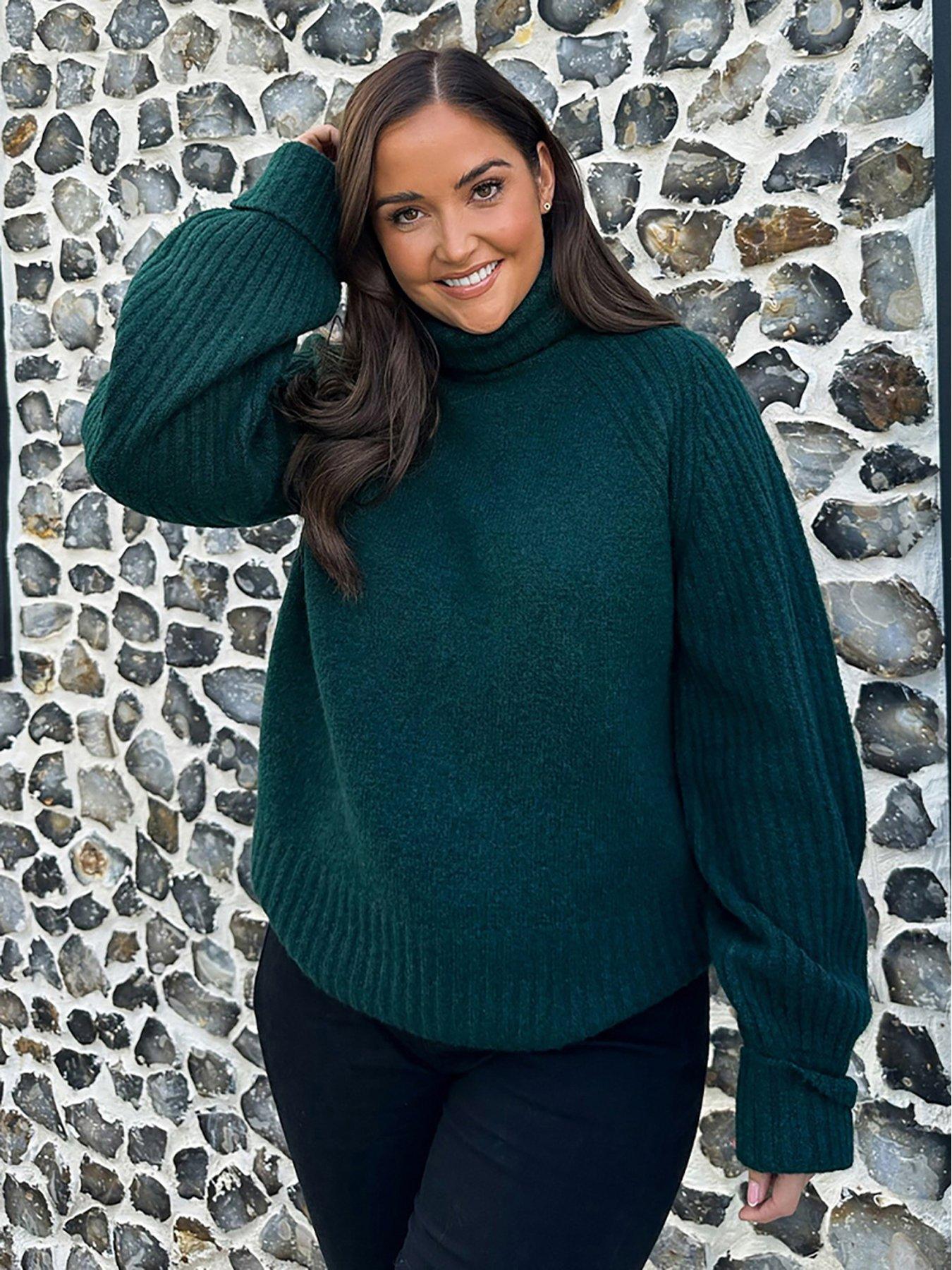 Emerald green roll neck jumper sale