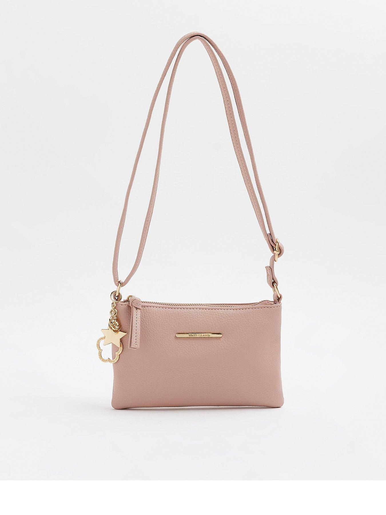 River Island Girls Zip Charm Cross Body Bag - Pink