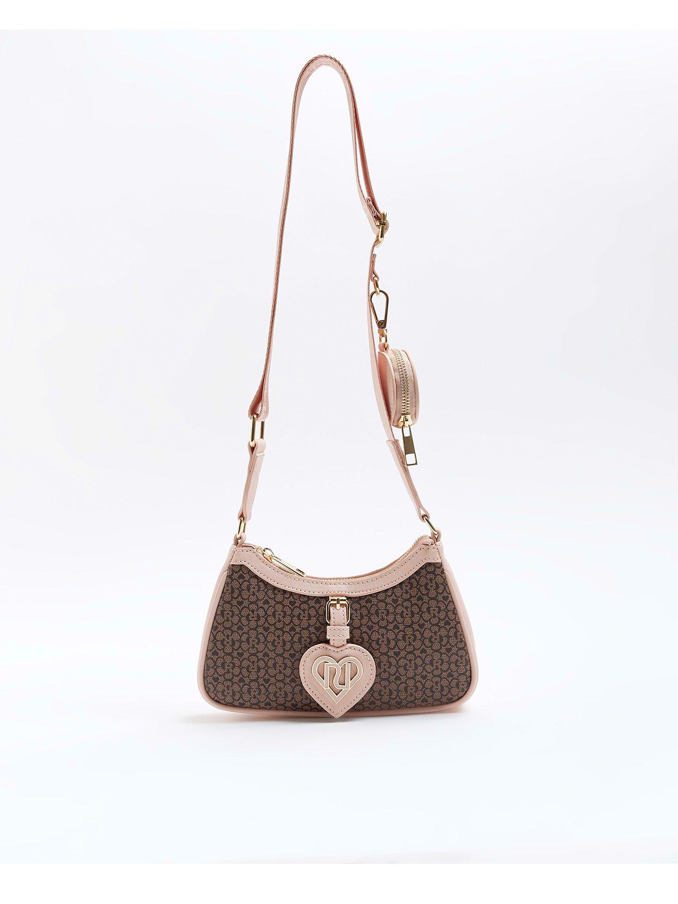 River Island Girls Ri Monogram Cross Body Bag Brown very