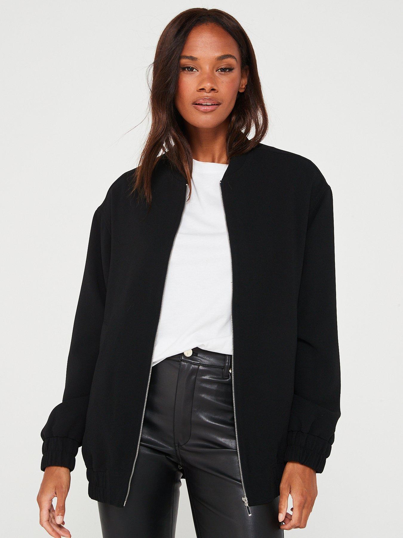 Black 2024 longline bomber