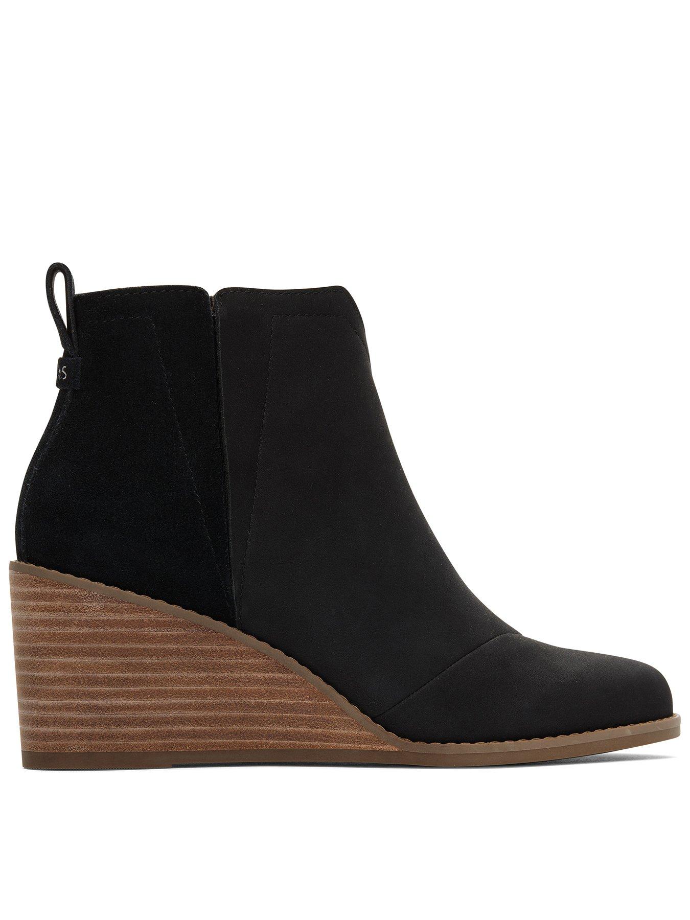 Toms black best sale wedge bootie