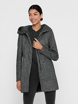 only sedona lightweight hooded coat - grey