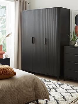 Product photograph of Very Home Carina 3 Door Wardrobe - Black from very.co.uk