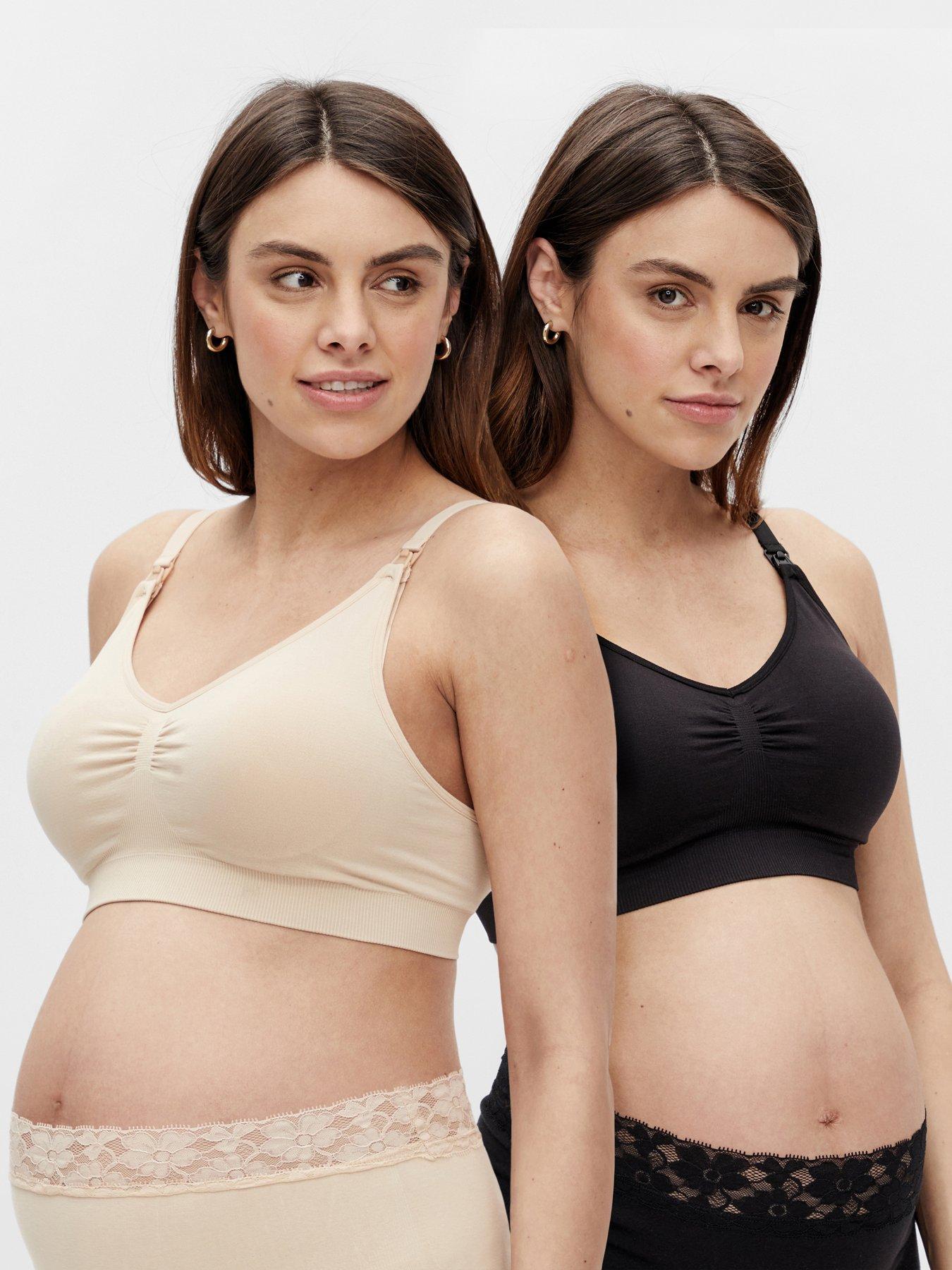 Mamalicious Maternity 2 pack nursing bra and 2 pack thong set in