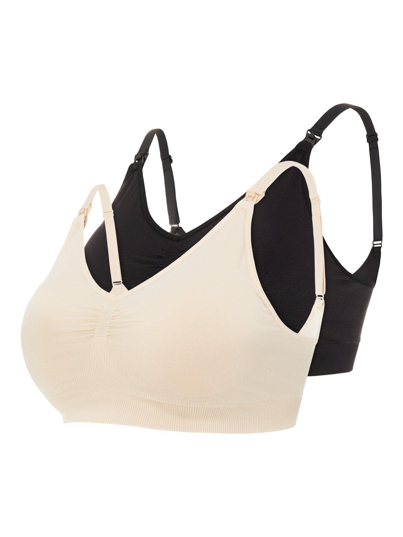 Mamalicious Maternity Ilja Nursing Bra 2Pack Black/Beige Very.co.uk