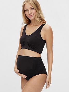 mamalicious maternity heal cotton over bump brief 2-pack - black