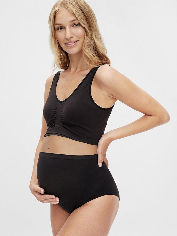 Mamalicious Maternity Heal Cotton Over Bump Brief 2-Pack - Black