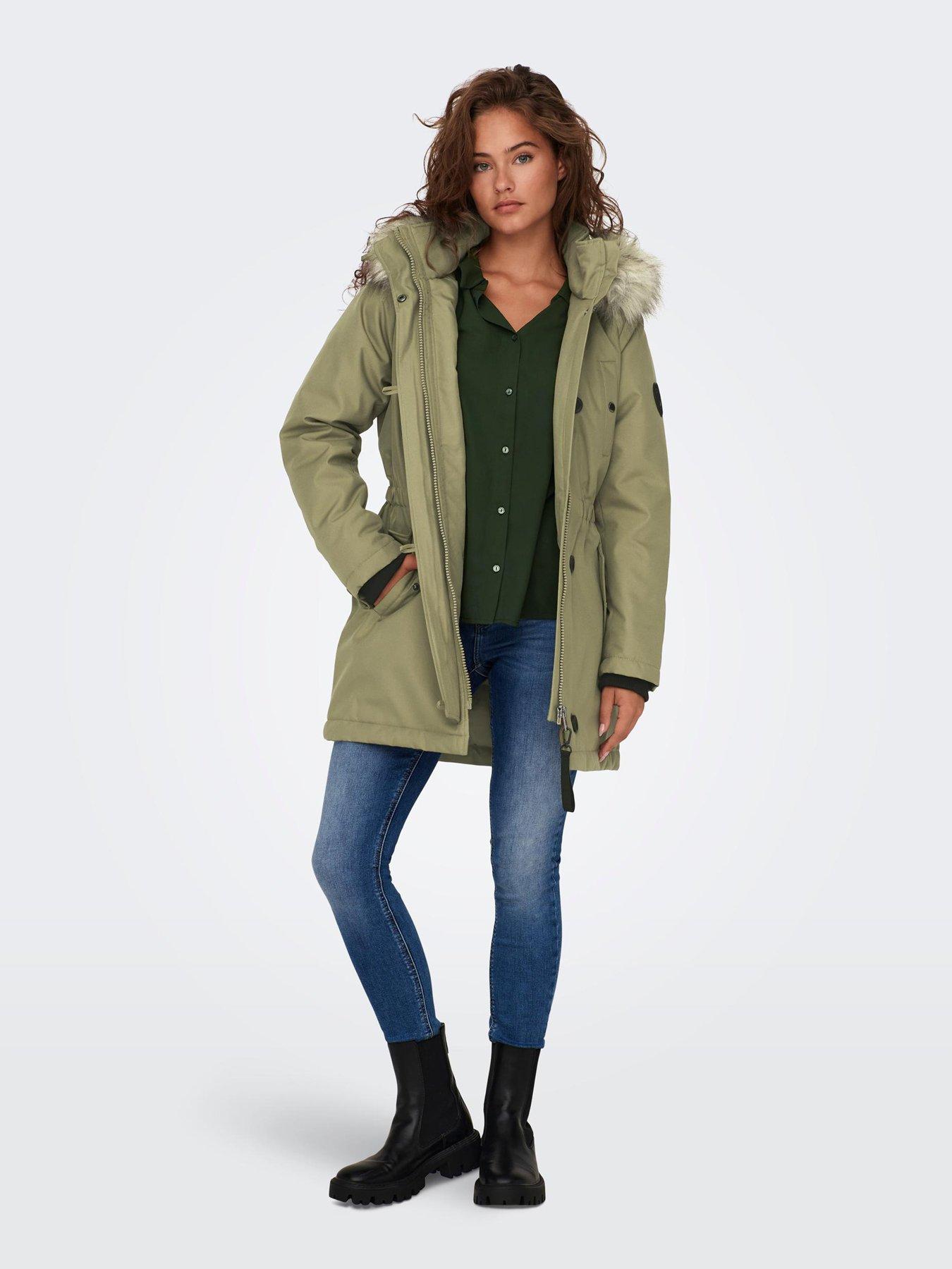 Only faux fur outlet parka jacket