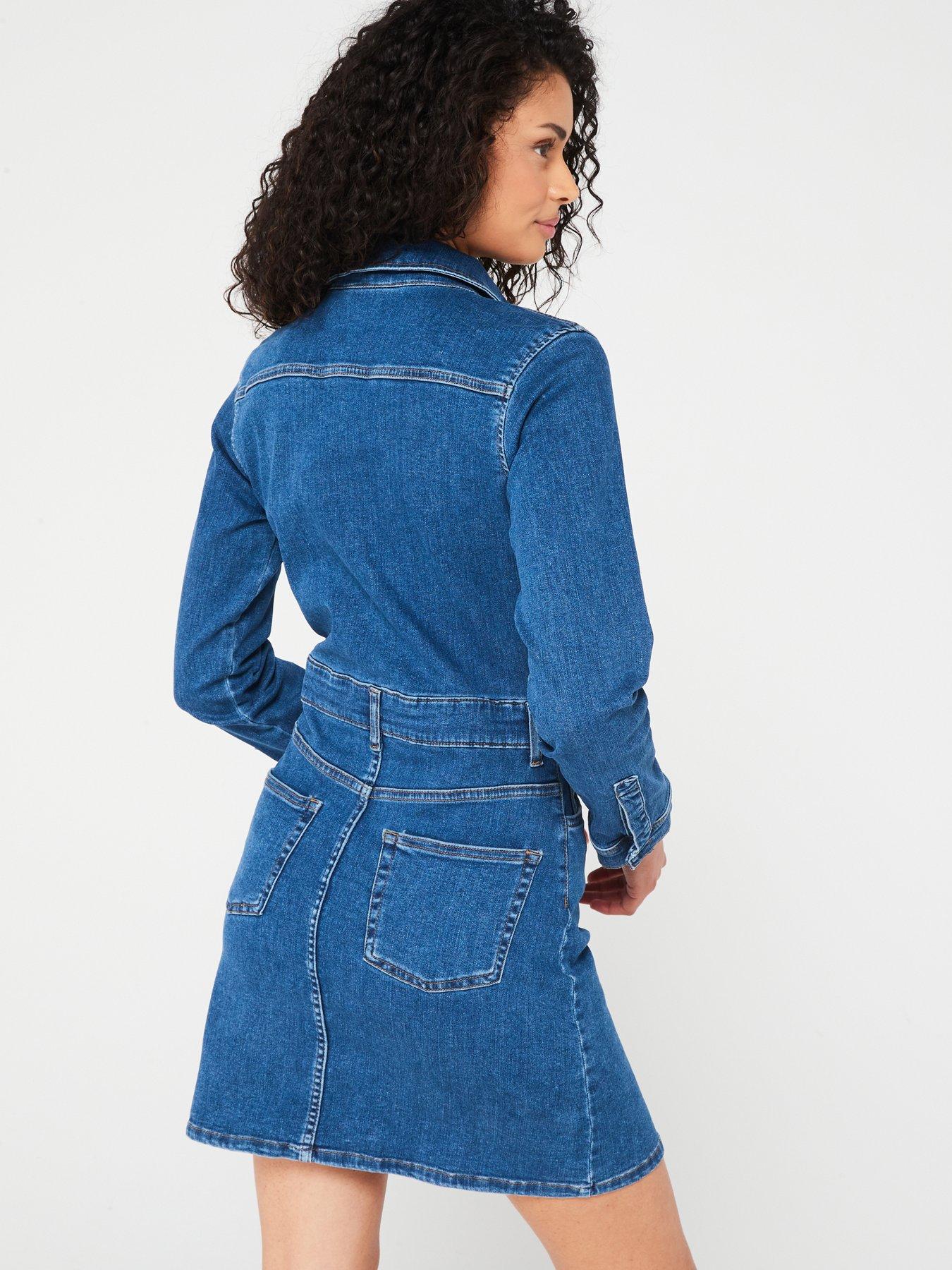 Stretch denim dress clearance uk