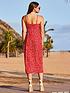  image of sosandar-ruched-bust-strappy-midi-dress-red