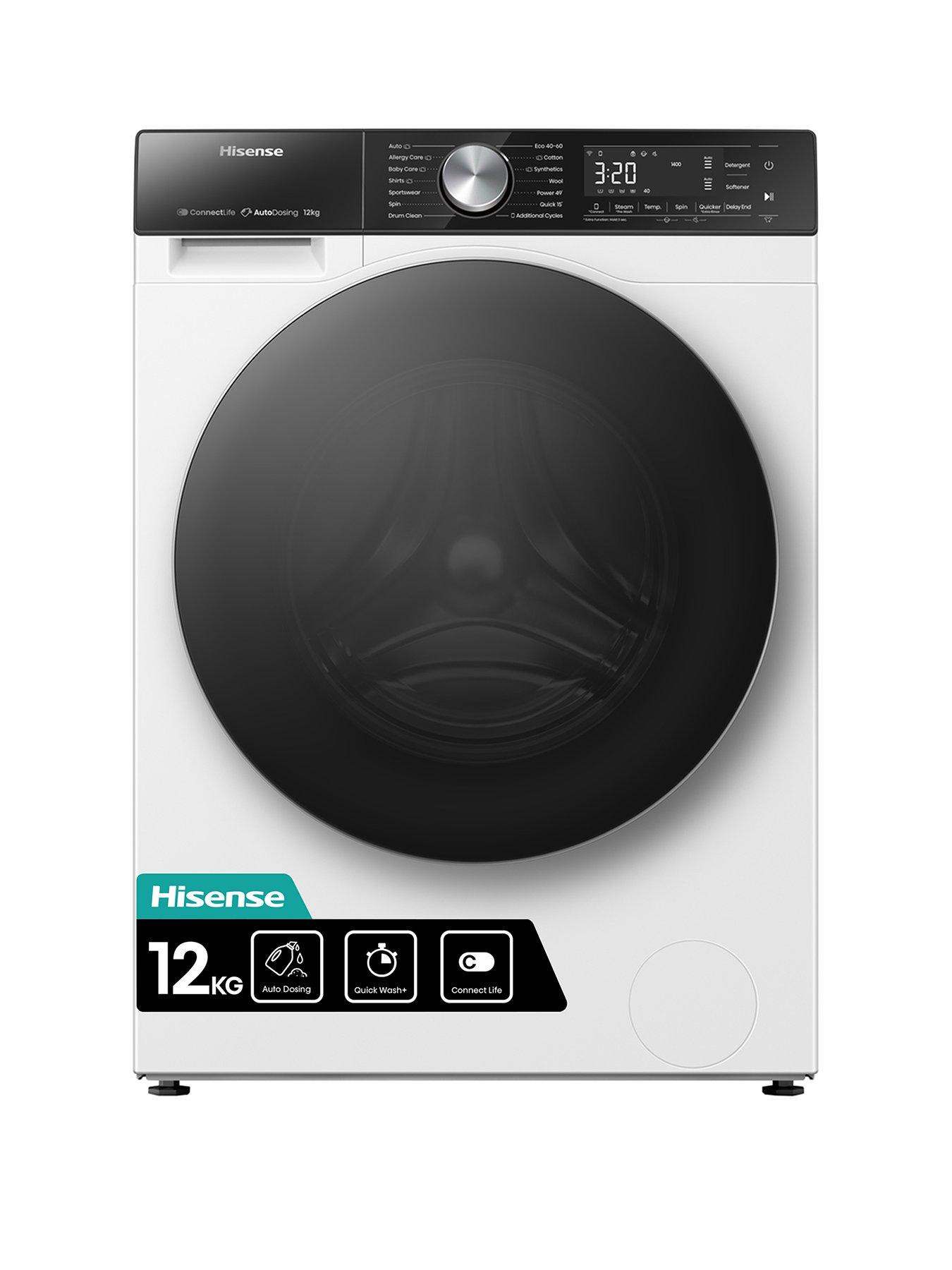 Hisense 5S Series WF5S1245BW 12KG 1400rpm Auto Dosing Freestanding Washing Machine - White