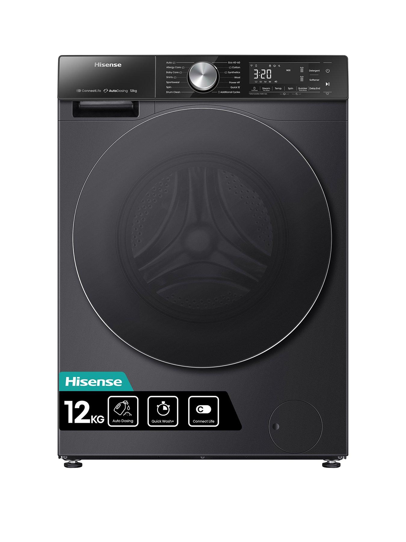 Hisense 5S Series WF5S1245BB 12KG 1400rpm Auto Dosing Freestanding Washing Machine - Premium Black