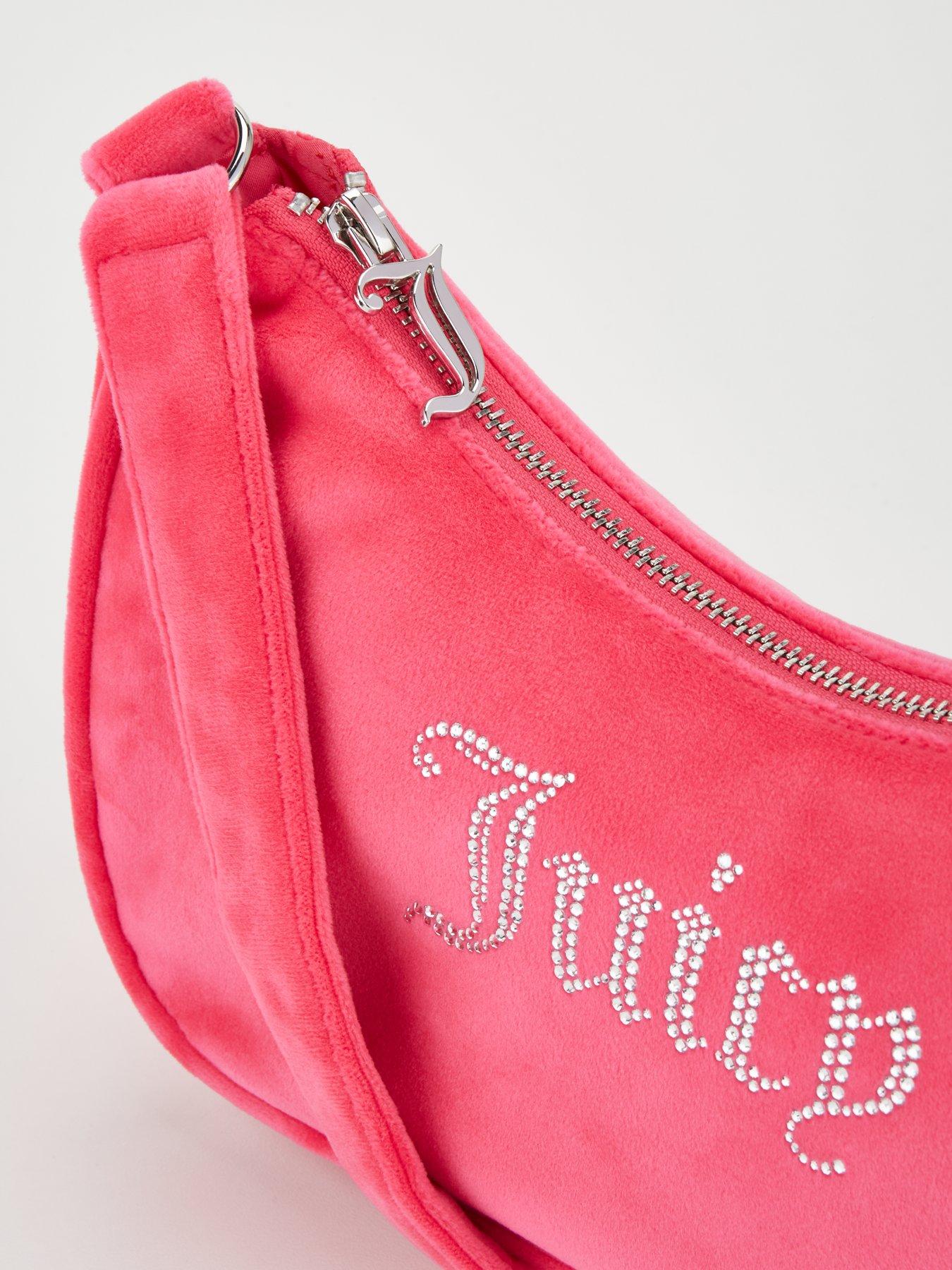 Juicy Couture Velour Diamante Logo Shoulder Bag Pink very