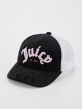 juicy couture velour trucker hat - black