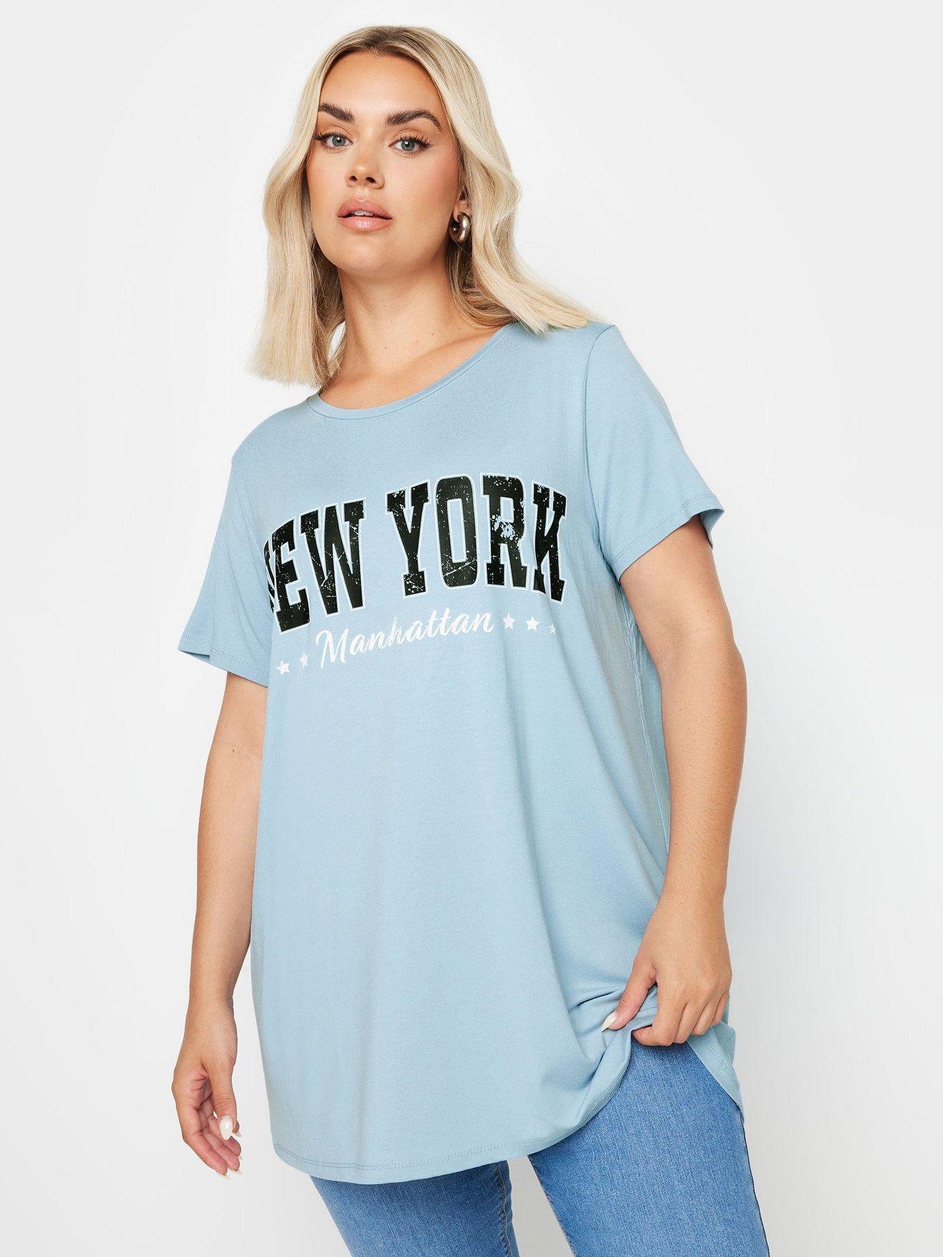 undefined Embellished And Foil Glitter Printed T-Shirt - Blue