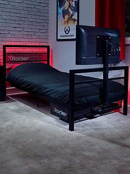 Product photograph of X Rocker Base Camp Vesa Mount Tv Gaming Bed from very.co.uk