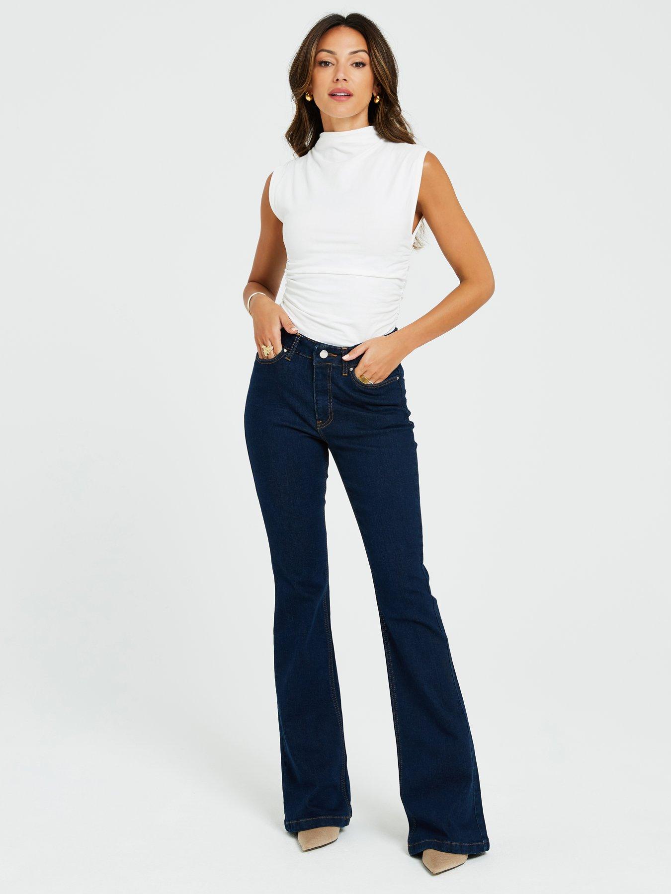 High Waisted Jeans in Dark Blue - TAILORED ATHLETE - ROW