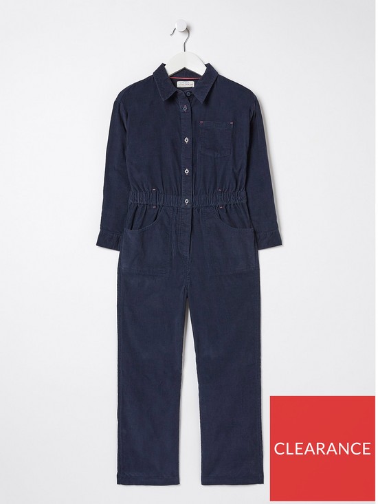 front image of fatface-girls-cord-jumpsuit-navy