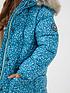  image of fatface-girls-lily-longline-padded-coat-teal-green