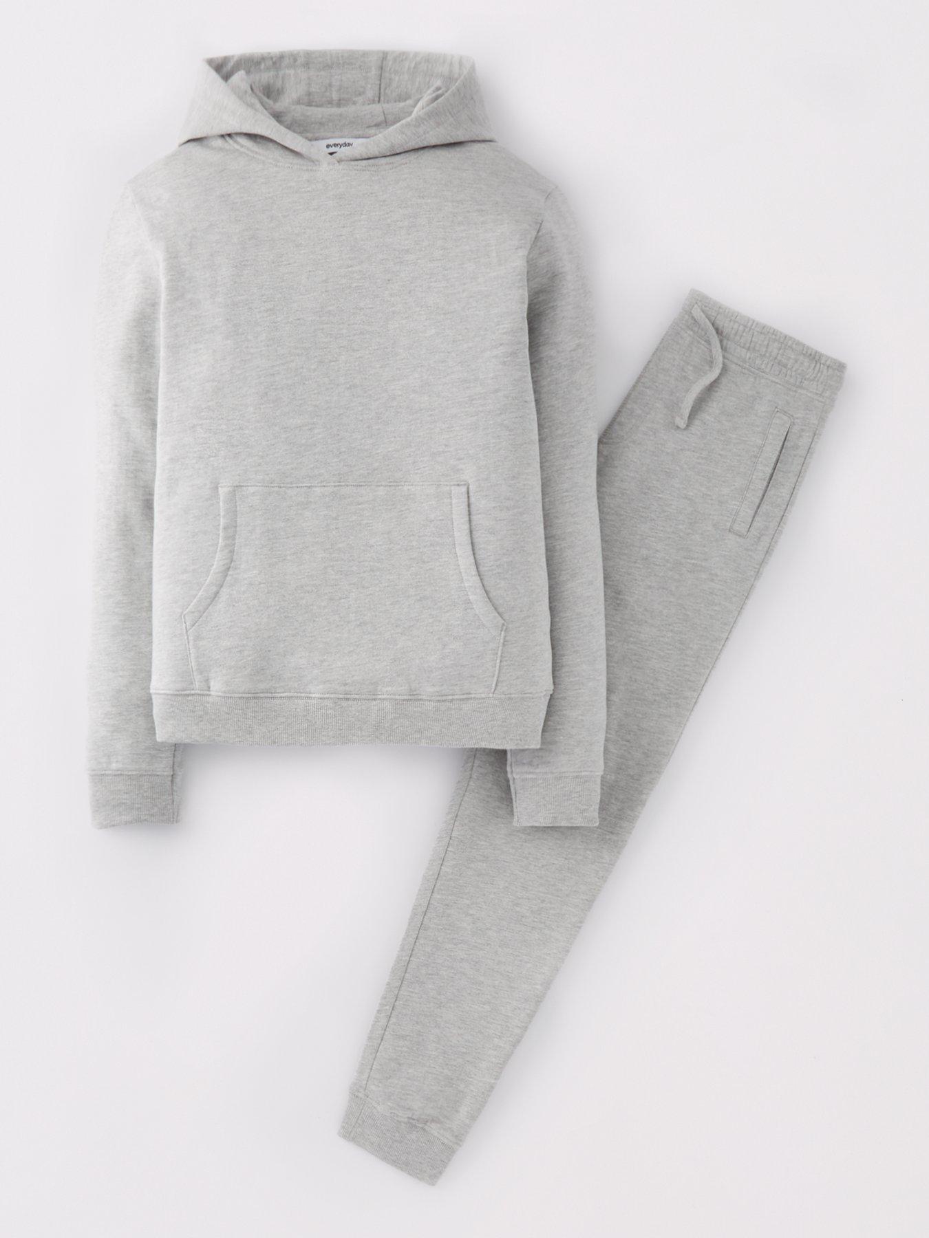 undefined Boys Grey Hoodie and Jogger Set- Grey