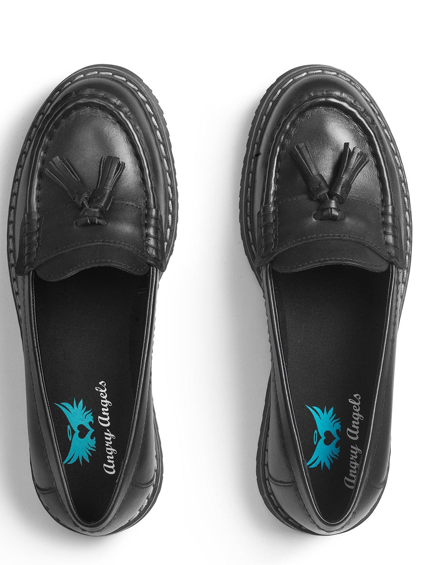 Start-rite Infinity Girls Chunky Sole Black Leather Loafer School Shoes ...