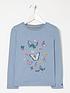  image of fatface-girls-butterfly-graphic-long-sleeve-tshirt-blue