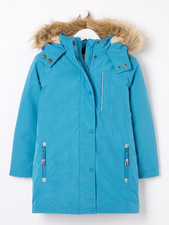 front image of fatface-girls-3-in-1-waterproof-coat-teal-green