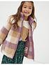  image of fatface-girls-check-teddy-coat-lilac