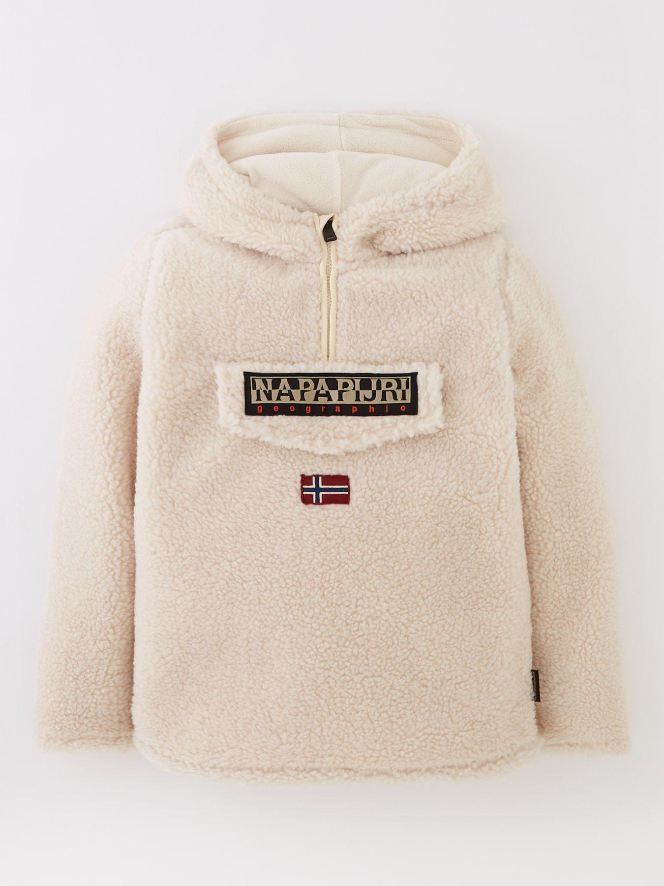 NAPAPIJRI Napapirjri Burgee Half Zip Sherpa Hooded Jacket Beige Very