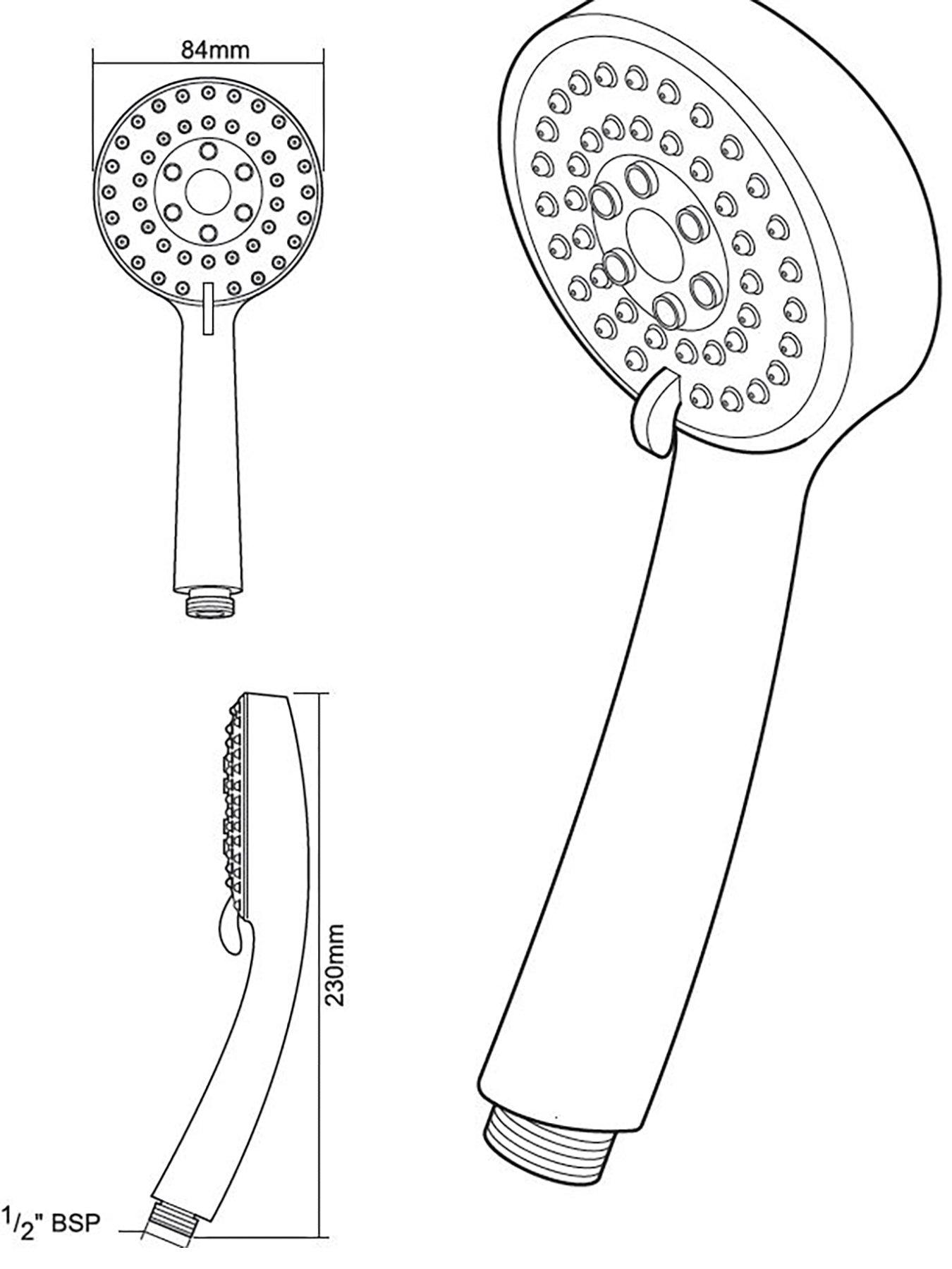 Image 2 of 4 of Triton Lara Multi Spray Shower head - Chrome