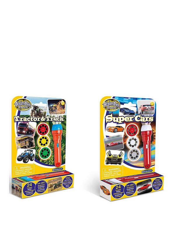 Image 1 of 5 of Brainstorm Toys Tractor &amp; Truck &amp; Super Cars Torch and Projector Twin Pack