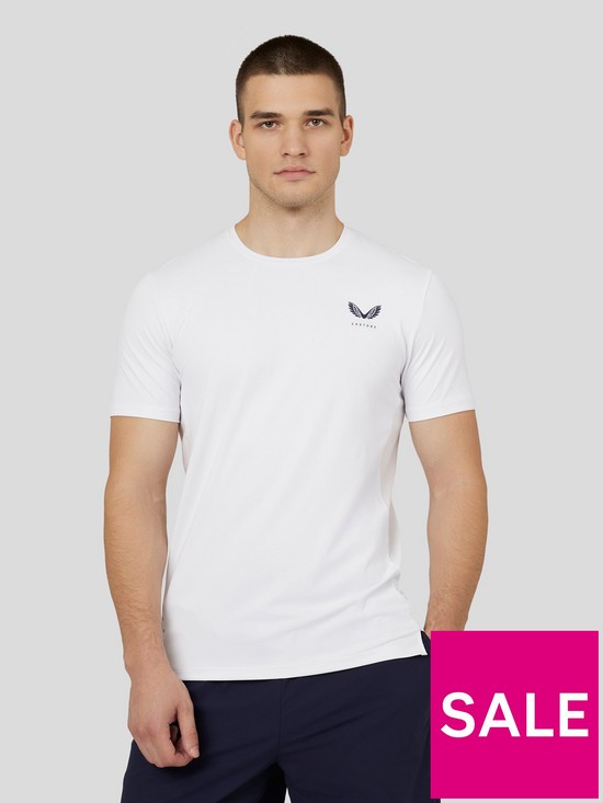 front image of castore-mens-castore-performance-ss-tee-white
