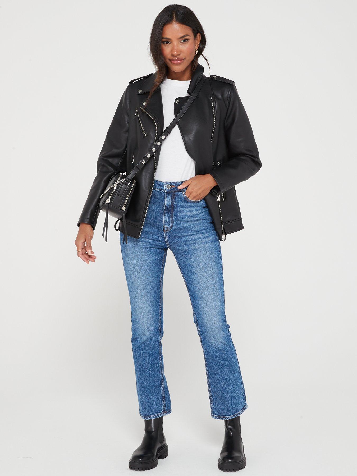 Straight cropped clearance high waist jeans