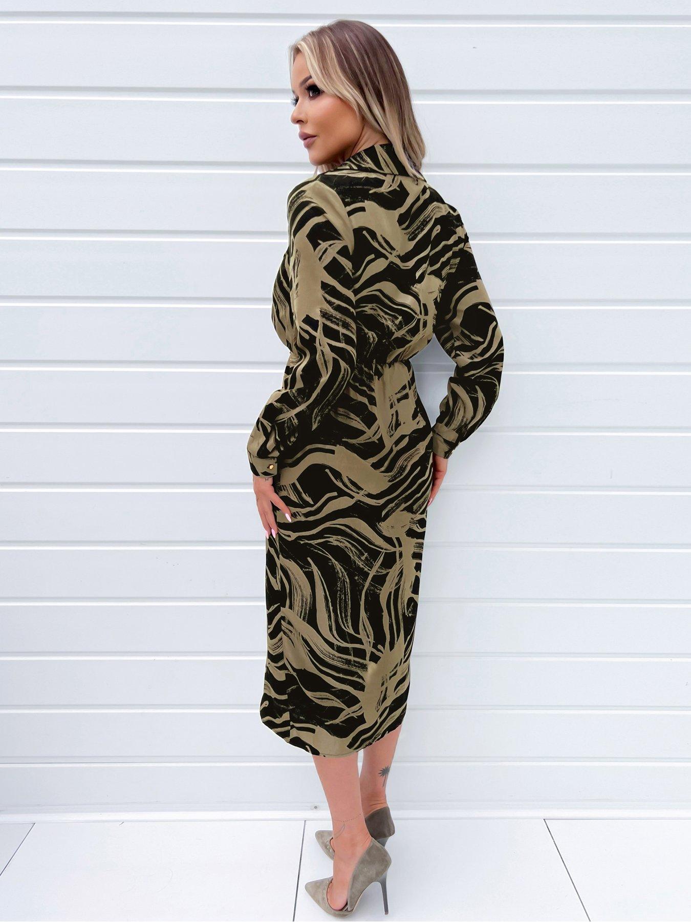 Khaki print outlet dress