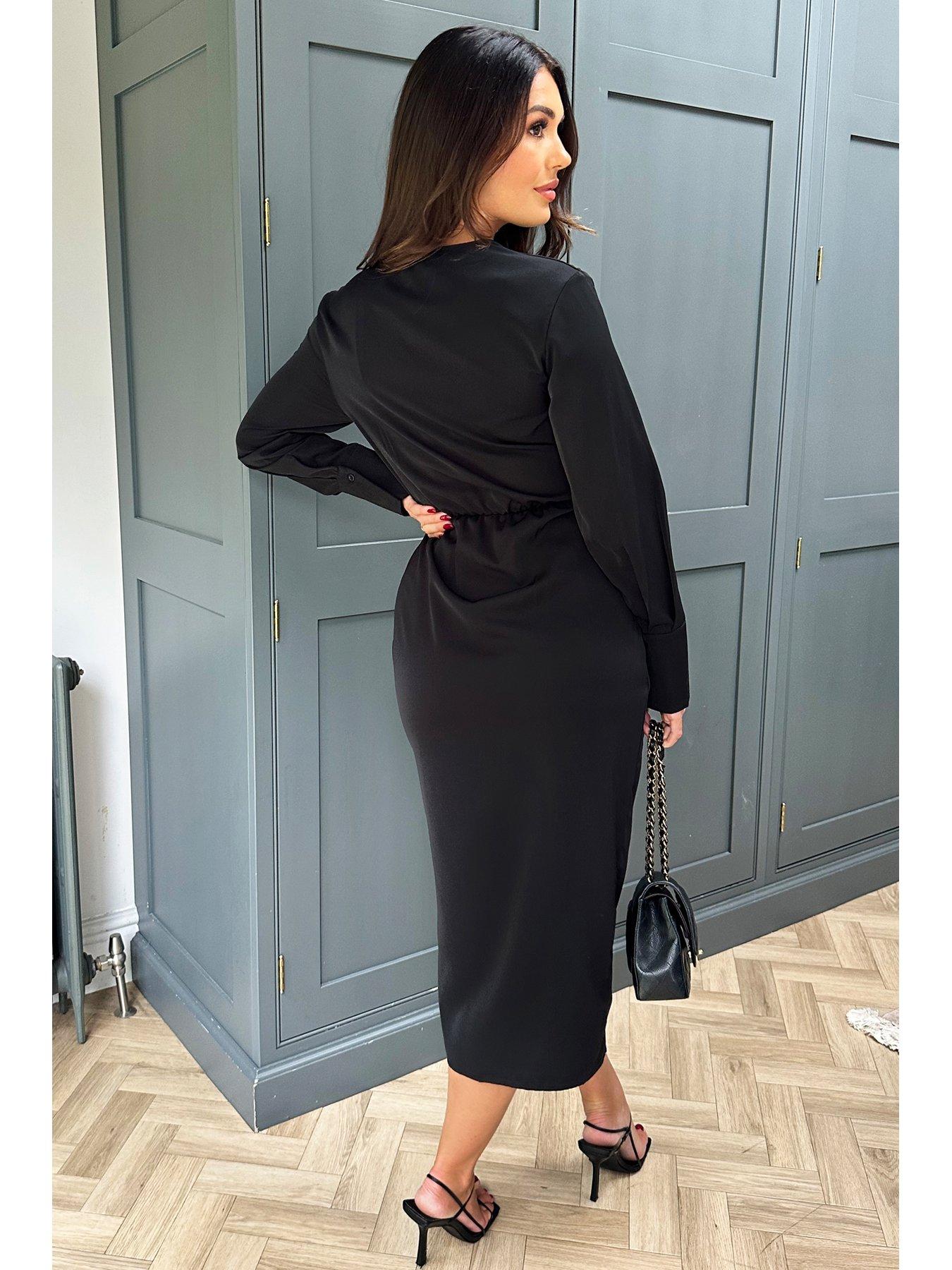 Black wrap 2024 style dress
