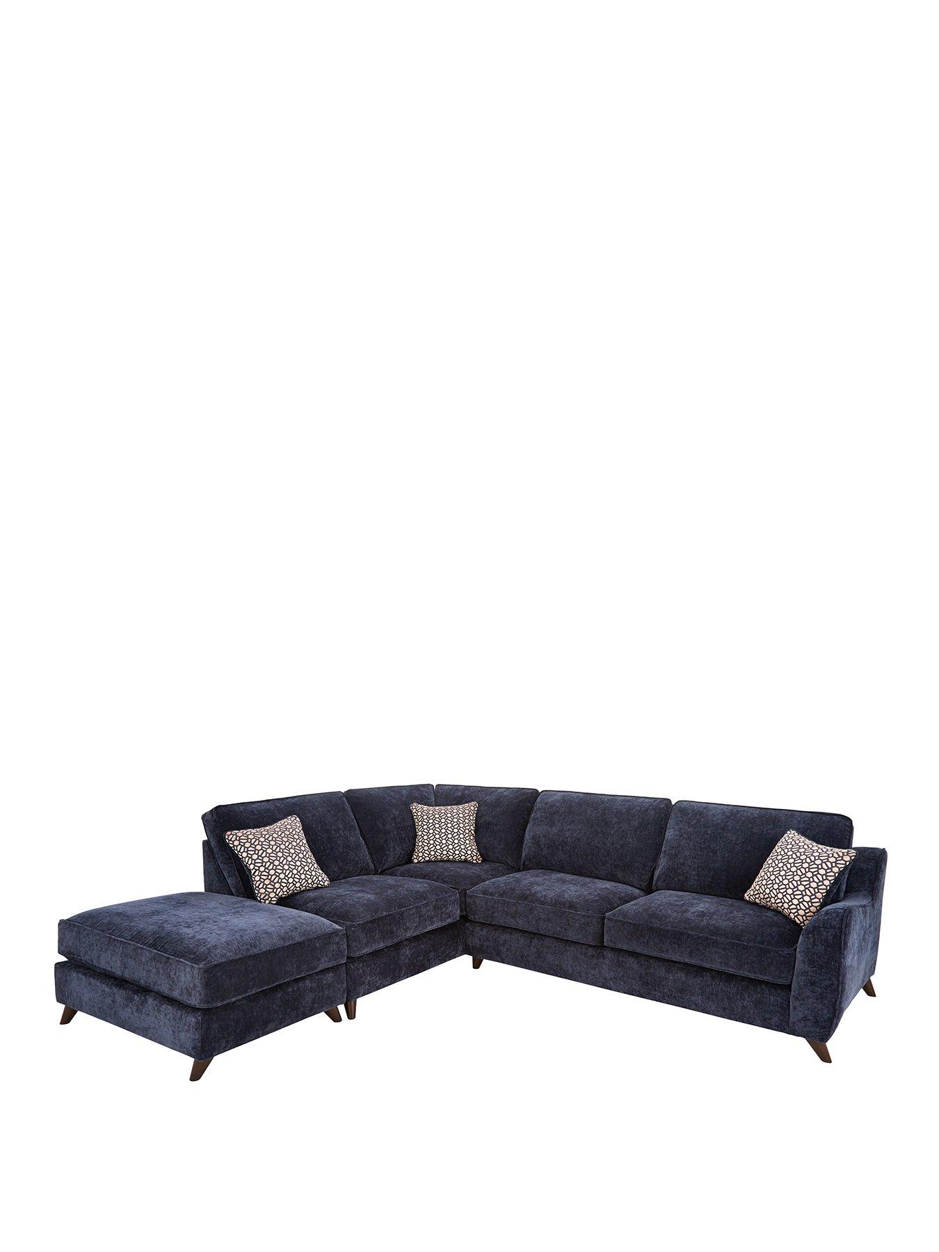 Very Home Verity Left Hand Fabric Corner Chaise Sofa + Footstool very