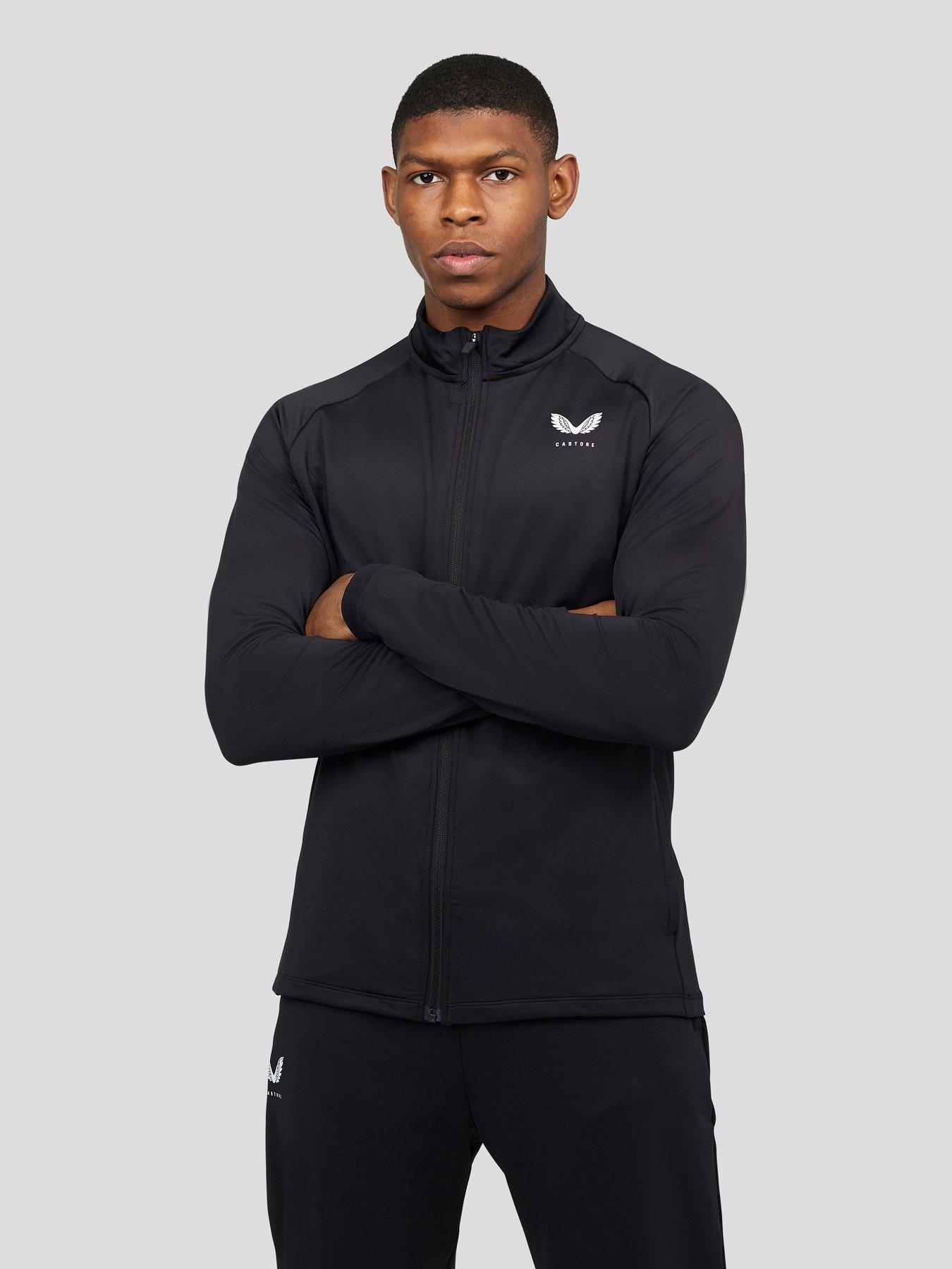 Castore Mens Castore Standard Tracksuit Zip Through Top - Black | very ...