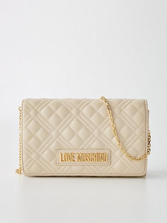 front image of love-moschino-small-quilted-cross-body-bag-ivory