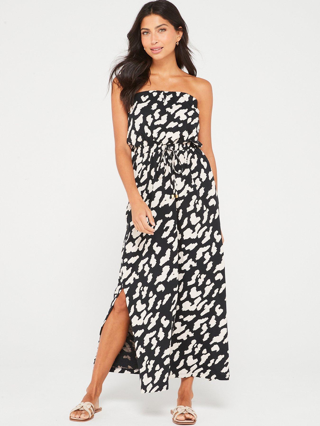 Black bandeau maxi dress hot sale uk